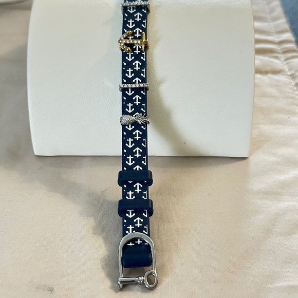 2/$15 KEEP Collective silicone, navy, and white bracelet with slide charms - Picture 2 of 13